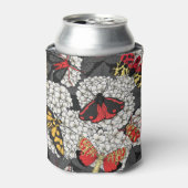 Motten auf weißem Hydrangea Dosenkühler (Kanne Vorderseite)