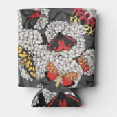 Motten auf weißem Hydrangea Dosenkühler (Vorderseite)