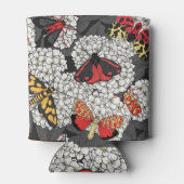 Motten auf weißem Hydrangea Dosenkühler (Rückseite)