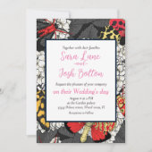 Motten auf weißem Hydrangea Einladung (Vorderseite)