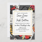 Motten auf weißem Hydrangea Einladung (Vorderseite)