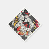 Motten auf weißem Hydrangea Serviette (Ecke)