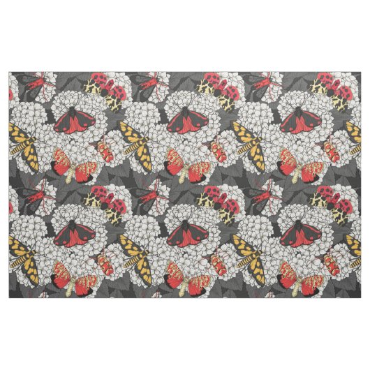 Motten auf weißem Hydrangea Stoff (Fat Quarter (45,7 x 55,9 cm))