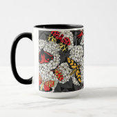 Motten auf weißer Hortensie Tasse (Links)