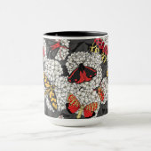 Motten auf weißer Hortensie Tasse (Zentrum)