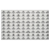 Motten in Grau, Schwarz und Weiß Stoff (Fat Quarter (45,7 x 55,9 cm))