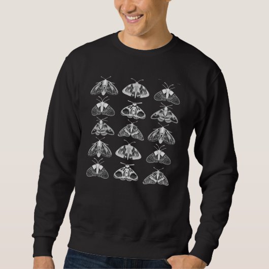 Motten in Schwarz, Weiß und Grau Sweatshirt (Vorderseite)