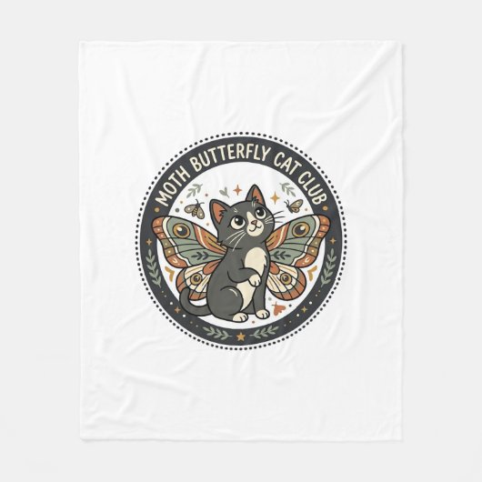 Motten Schmetterling Katze POD Vektor Kunst - Mott Fleecedecke (Vorderseite)