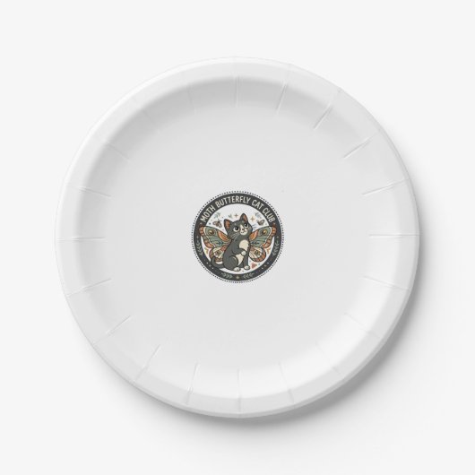 Motten Schmetterling Katze POD Vektor Kunst - Mott Pappteller (Vorderseite)