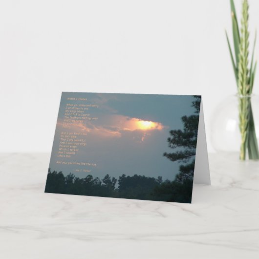 Motten-u. Flammen-Gedicht-Anmerkungs-Karte Karte (Vorderseite)