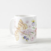 Motten und Blumen Tasse (Vorderseite Links)