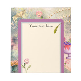 Motten und Stiefmütterchen Personalisiert Romantis Notizblock