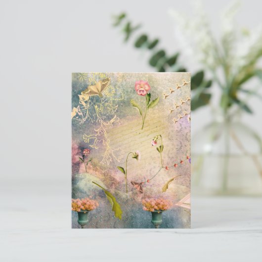 Motten und Stiefmütterchen Postkarte (Stehend Vorderseite)