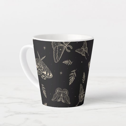 Mottenschmetterlingsmuster Latte-Tasse Milchtasse (Linke Ecke)