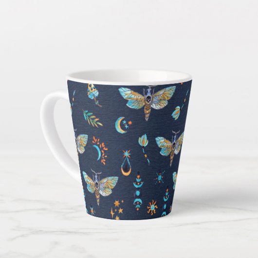 Mottenschmetterlingsmuster Latte-Tasse Milchtasse (Linke Ecke)