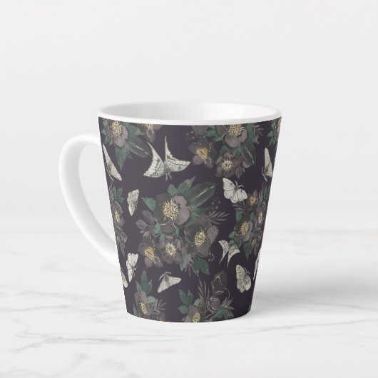 Mottenschmetterlingsmuster Latte-Tasse Milchtasse (Linke Ecke)