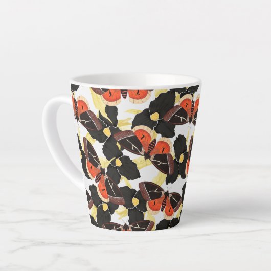 Mottenschmetterlingsmuster Latte-Tasse Milchtasse (Linke Ecke)