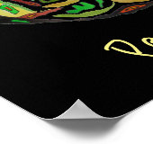 Motto Birnfrüchte Pop Kunst Aquarell Poster (Ecke)