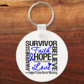 Motto "Colon Cancer Survivors" Schlüsselanhänger (Vorderseite)