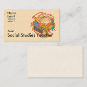 Motto der Sozialwissenschaft Lehrerin Visitenkarte (Vorne/Hinten)