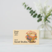 Motto der Sozialwissenschaft Lehrerin Visitenkarte (Stehend Vorderseite)
