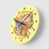 Motto des Geschichtslehrers Runde Wanduhr (Winkel)