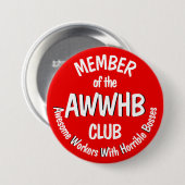 Motto des schrecklichen Chefs v1 Button (Vorne & Hinten)