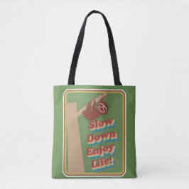 Motto "Fun Cartoon Sloth slow Down Movement" Tasche