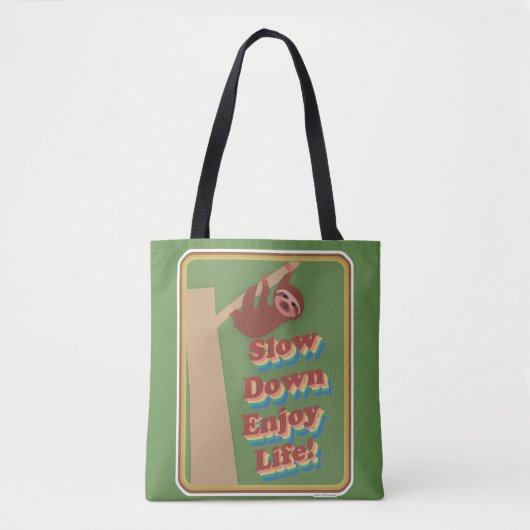 Motto "Fun Cartoon Sloth slow Down Movement" Tasche (Vorderseite)