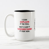 Motto "Funny Engineers" Zweifarbige Tasse (Links)