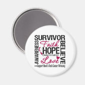 Motto "Head Neck Cancer Survivors" Magnet (Vorderseite/Rückseite)