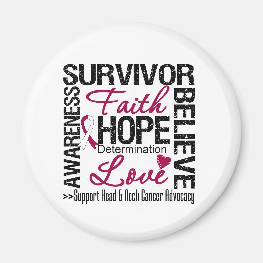 Motto "Head Neck Cancer Survivors" Magnet (Vorne)