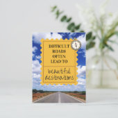 Motto "Inspiration Life Postcard" Postkarte (Stehend Vorderseite)