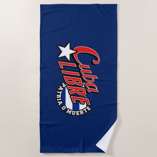 Motto Kubas Libre auf a Strandtuch (Vorderseite)