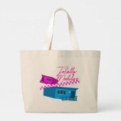 Motto "Totular Retro Portable Class Room" Jumbo Stoffbeutel (Rückseite)