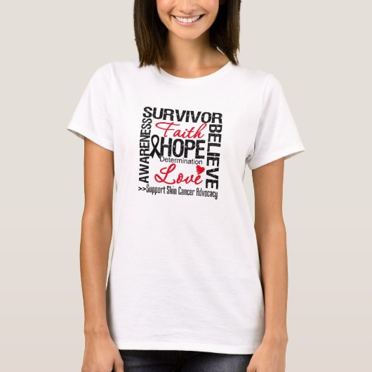 Motto "Überlebende von Hautkrebs" T-Shirt (Vorderseite)
