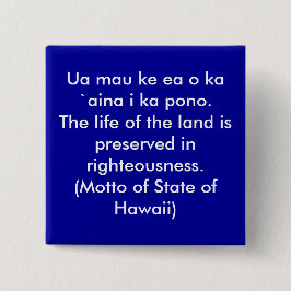 Motto von Hawaii Button
