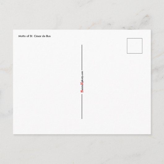 Motto von St. César de Bus (SLE 001) Postkarte (Rückseite)