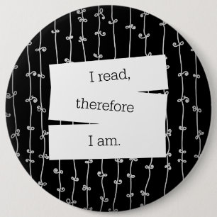 Mottoknopf des Bücherwurms Button