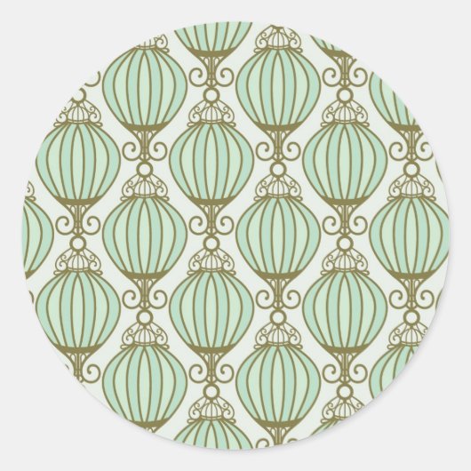 Motton Blue Pattern Runder Aufkleber (Vorderseite)