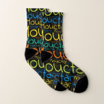 Mouctar Socken<br><div class="desc">Mouctar. Show and wear this popular beautiful male first name designed as colorful wordcloud made of horizontal and vertical cursive hand lettering typography in different sizes and adorable fresh colors. Wear your positive french name or show the world whom you love or adore. Merch with this soft text artwork is...</div>