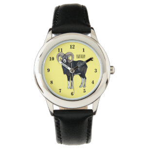 Mouflon-Cartoon Armbanduhr