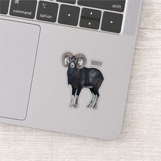 Mouflon-Cartoon Aufkleber (Ausschnitt)
