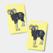 Mouflon-Cartoon Ausweis (Vorder- & Rückseite)