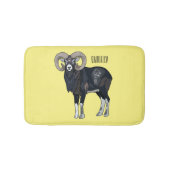Mouflon-Cartoon Badematte (Vorderseite)
