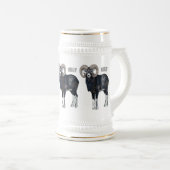 Mouflon-Cartoon Bierglas (VorderseiteRechts)