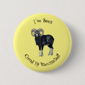 Mouflon-Cartoon Button (Vorderseite)