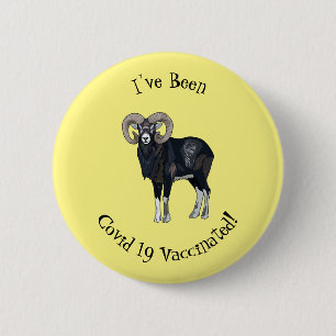 Mouflon-Cartoon Button