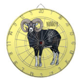 Mouflon-Cartoon Dartscheibe (vorne)