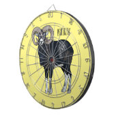 Mouflon-Cartoon Dartscheibe (Vorderseite rechts)